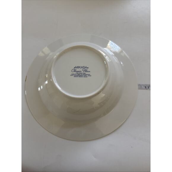 2 Vintage Mikasa Classic Flair Bowls Calla Lily Rimmed Pasta JAPAN Serving 10" - Picture 7 of 10